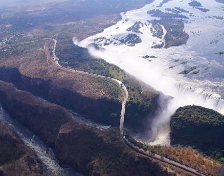 Victoria falls set fra luften zimbabwe africa tours